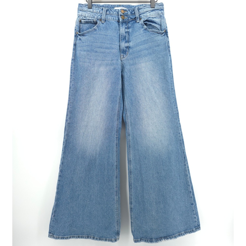 Petra 153 Women Jeans Wide Leg 9/28 Light Wash Blue High Rise Flare Denim